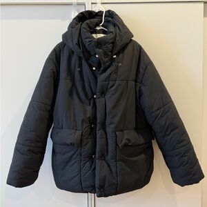 Nanushka Black Puffer Jacket in Size XL